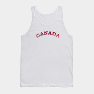 Canada Word Art in shades of Blue and pink Tank Top